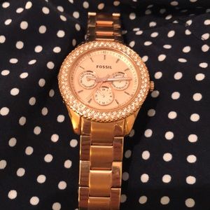 Fossil rose gold tone watch *see description*